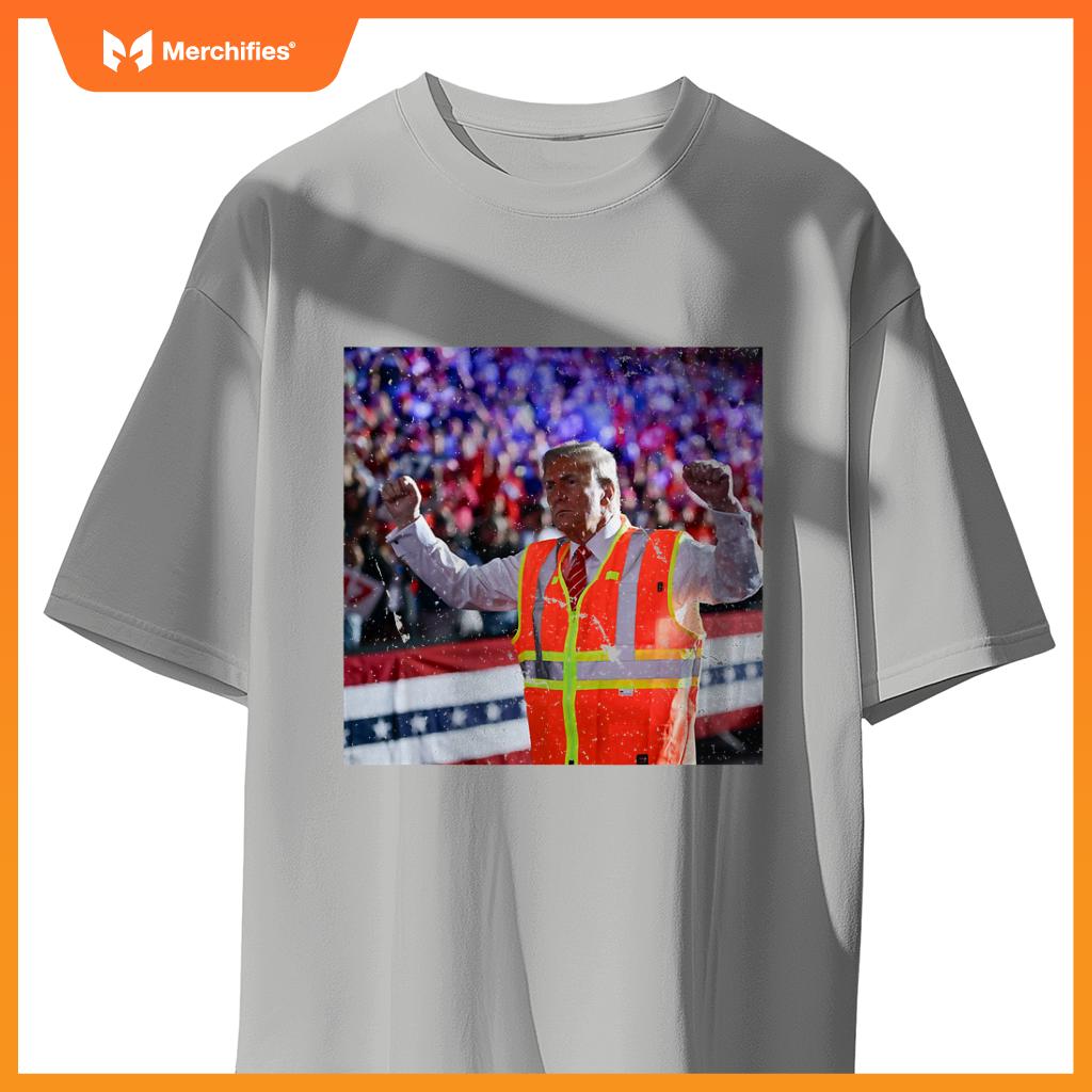 President Trump Garbage Truck Worker Vest MAGA 2025 T-Shirt