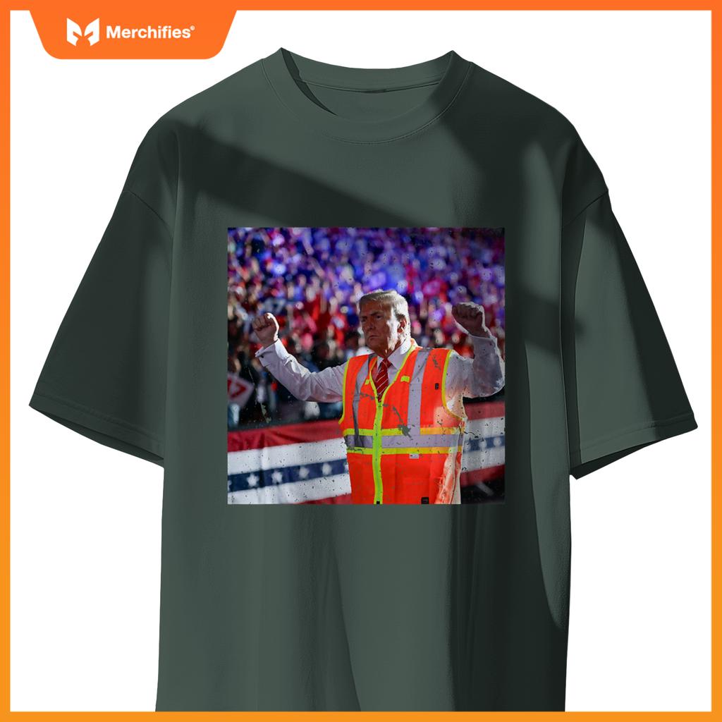 President Trump Garbage Truck Worker Vest MAGA 2025 T-Shirt