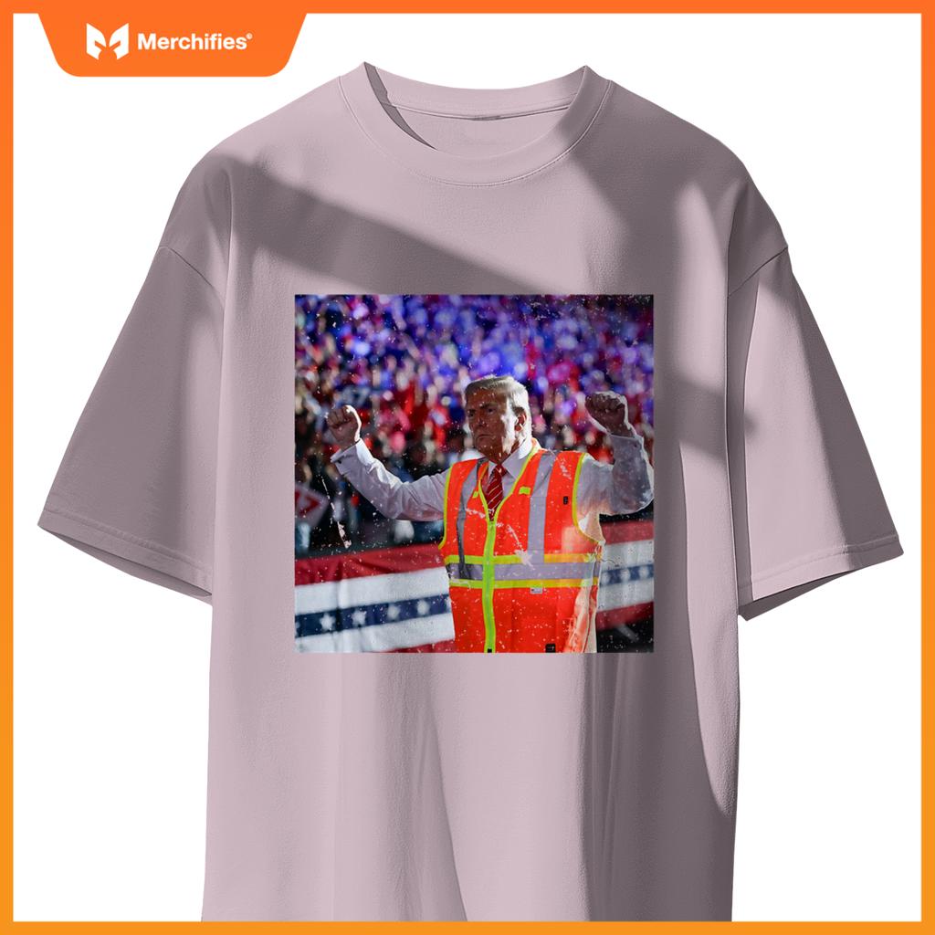 President Trump Garbage Truck Worker Vest MAGA 2025 T-Shirt