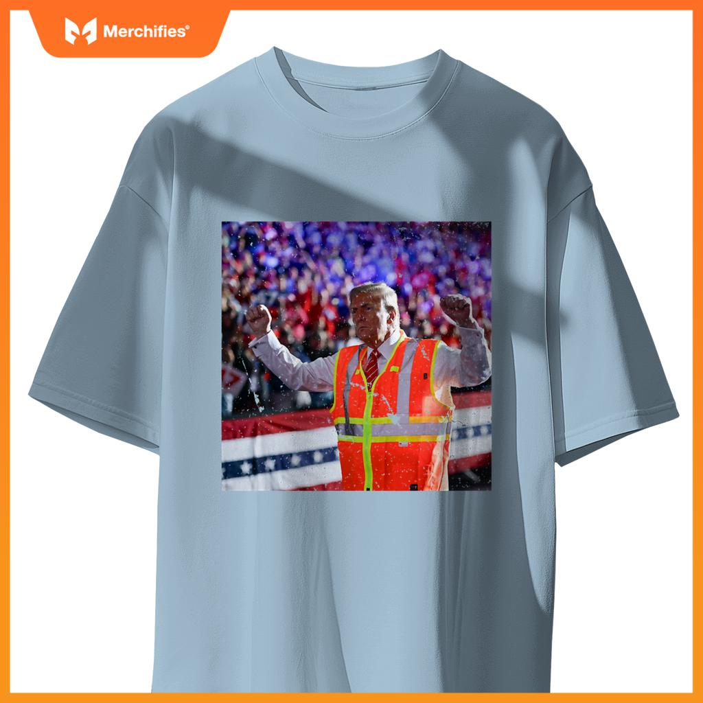 President Trump Garbage Truck Worker Vest MAGA 2025 T-Shirt