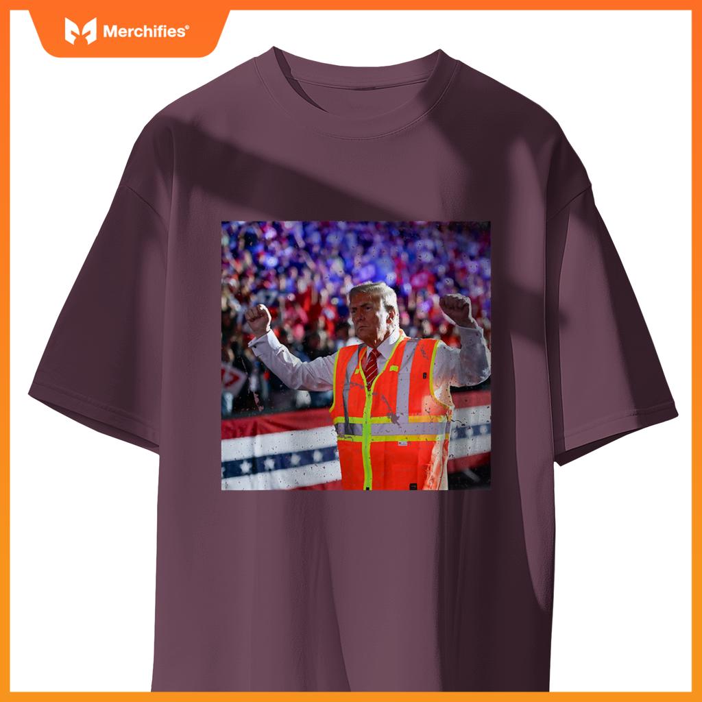 President Trump Garbage Truck Worker Vest MAGA 2025 T-Shirt