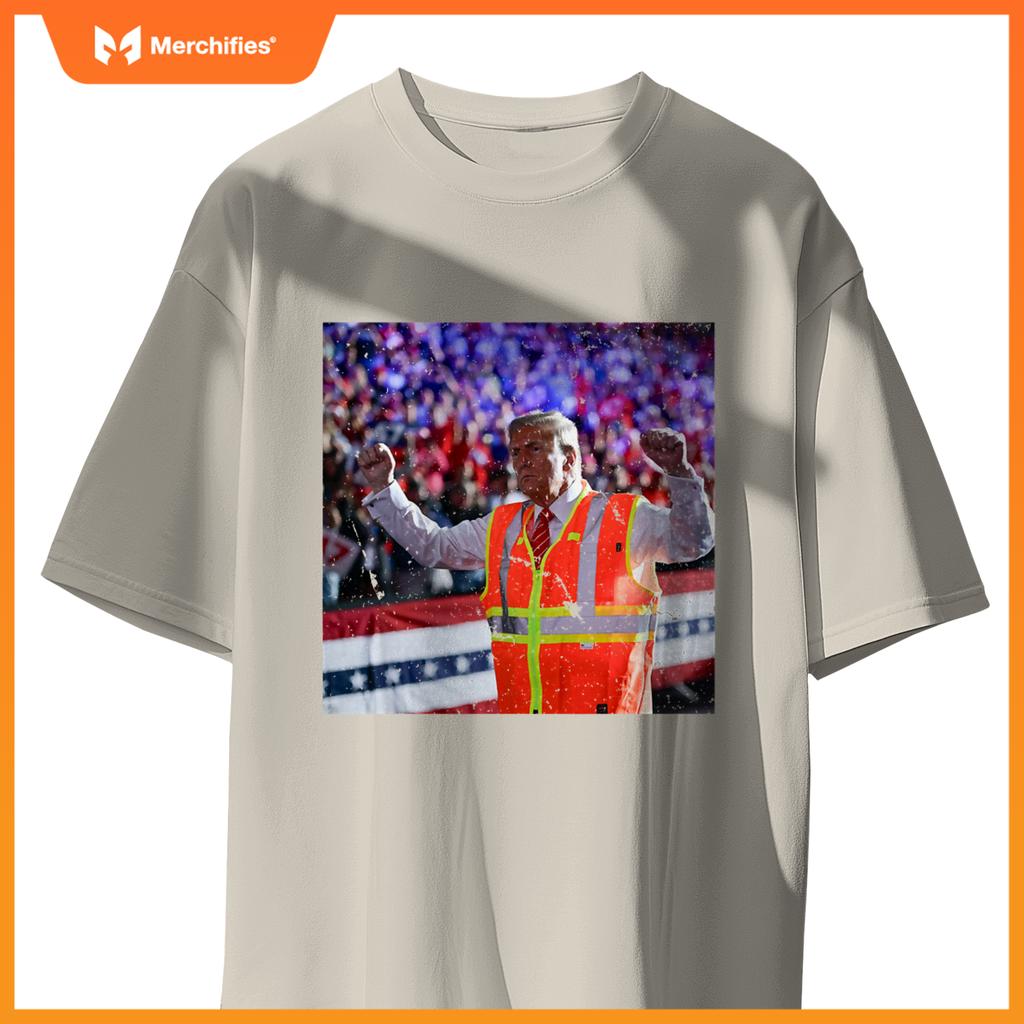 President Trump Garbage Truck Worker Vest MAGA 2025 T-Shirt