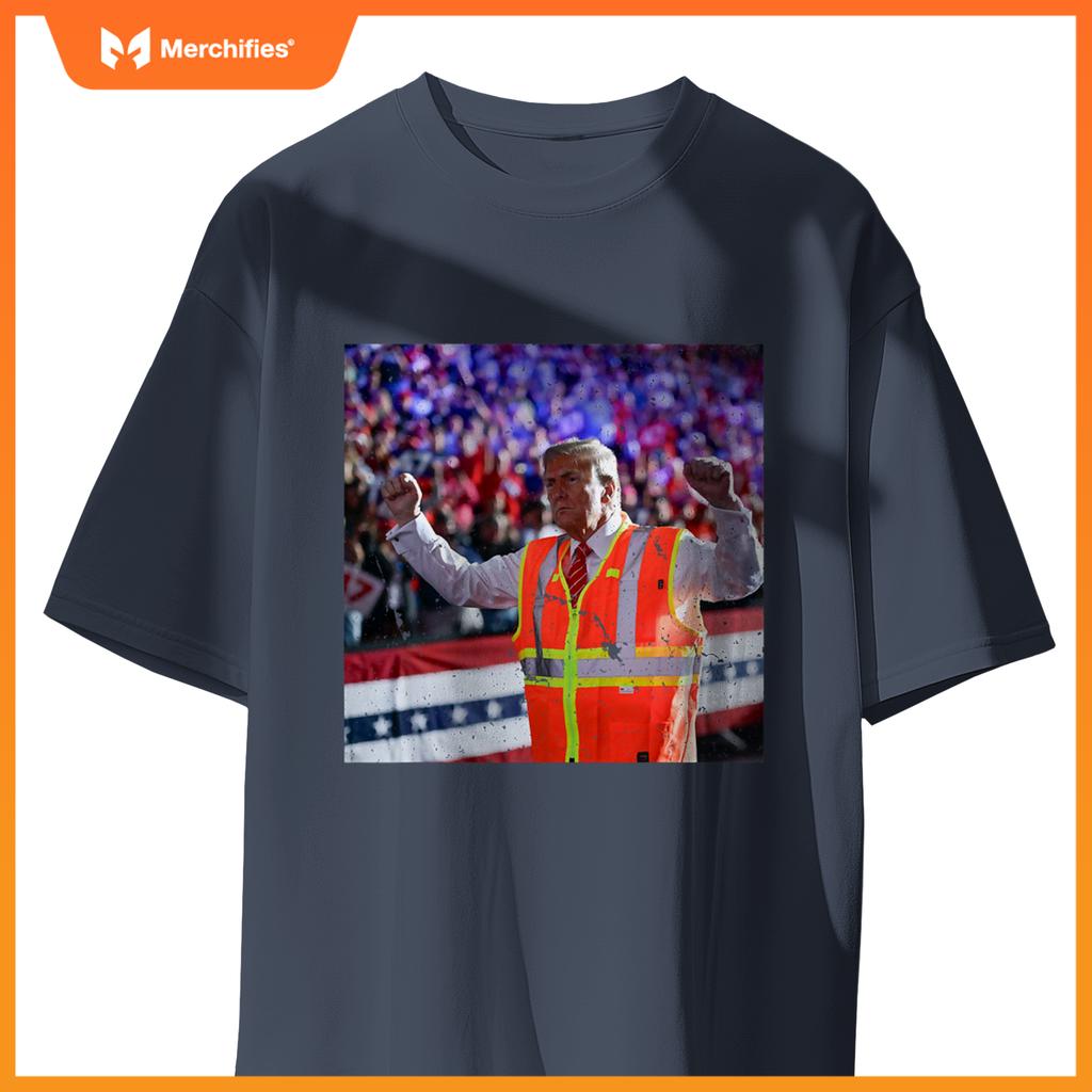 President Trump Garbage Truck Worker Vest MAGA 2025 T-Shirt