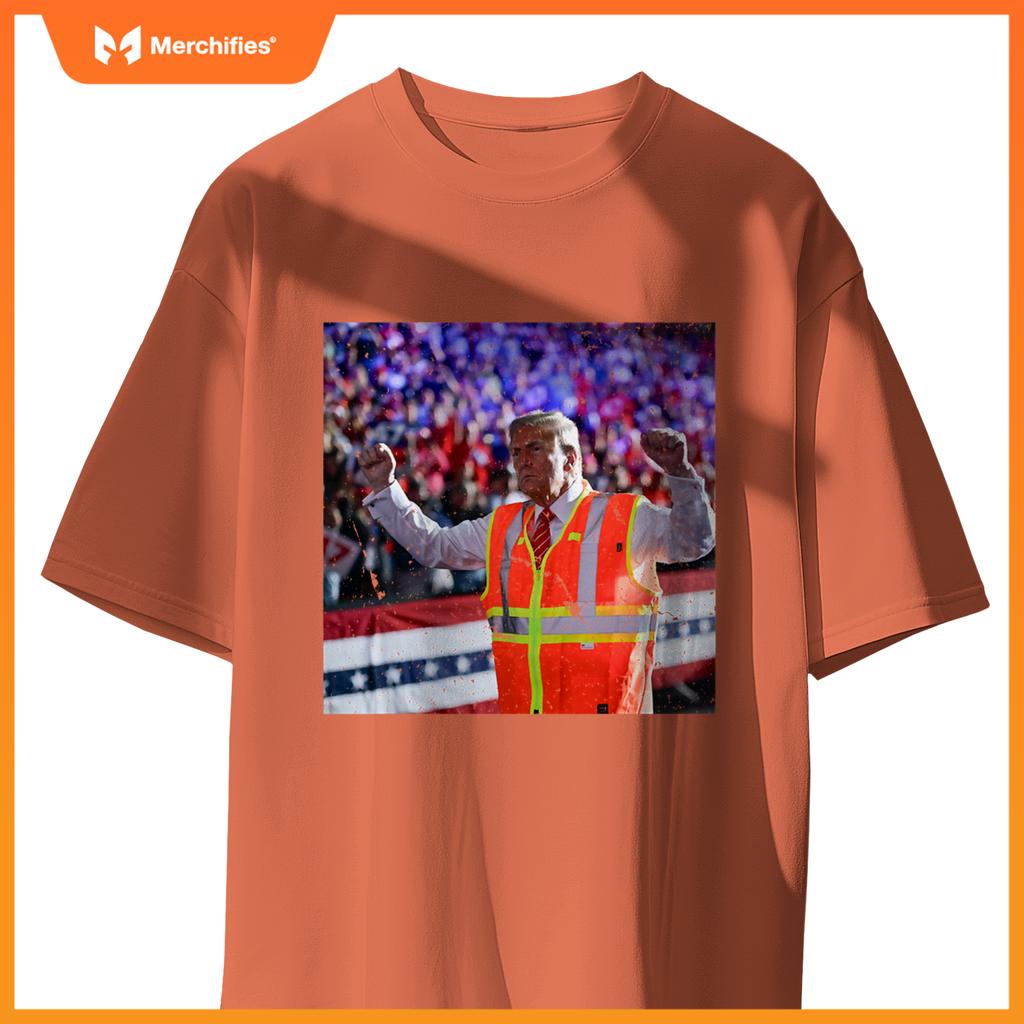 President Trump Garbage Truck Worker Vest MAGA 2025 T-Shirt