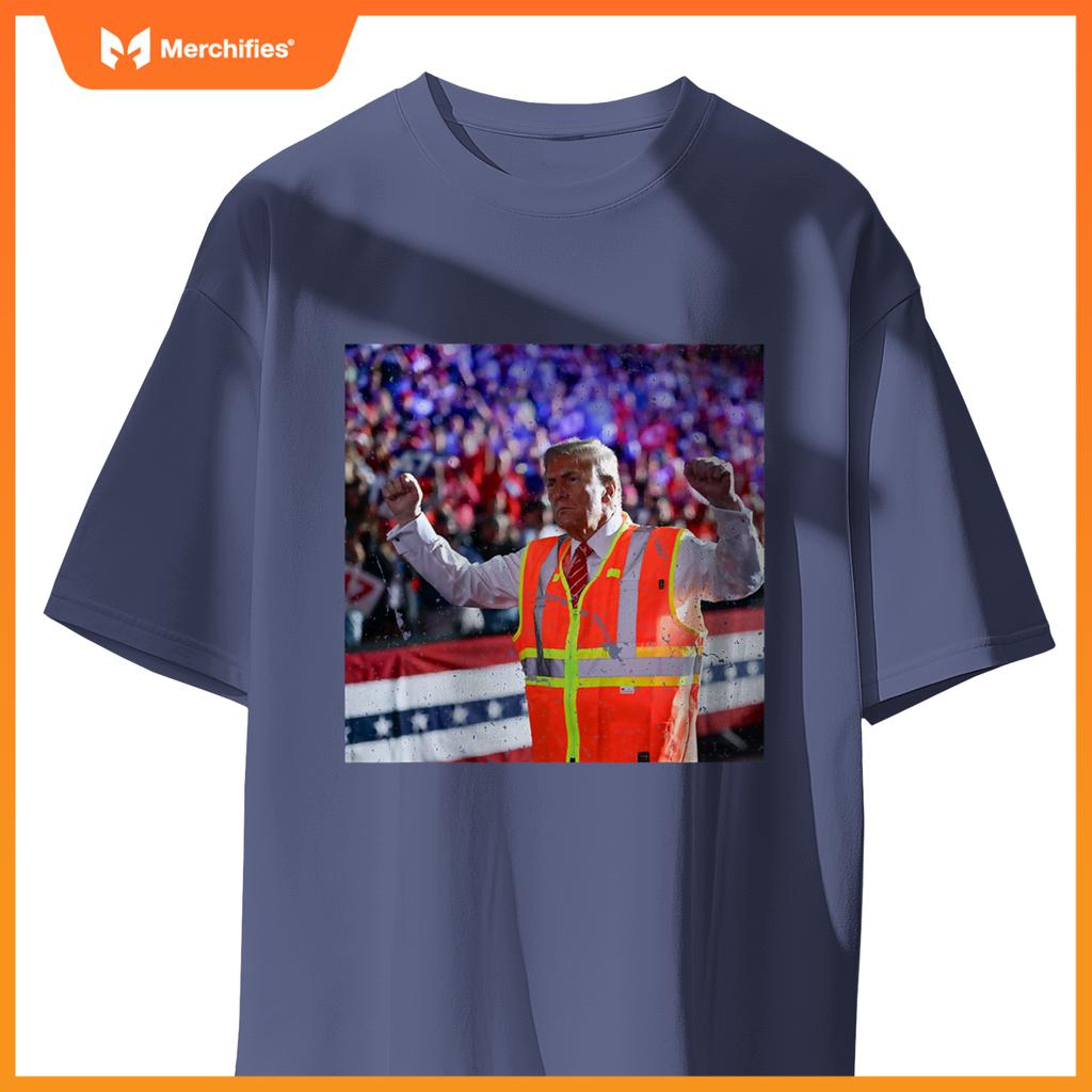 President Trump Garbage Truck Worker Vest MAGA 2025 T-Shirt
