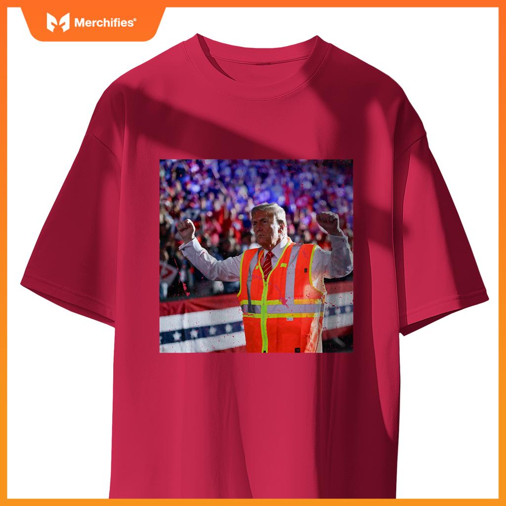 President Trump Garbage Truck Worker Vest MAGA 2025 T-Shirt