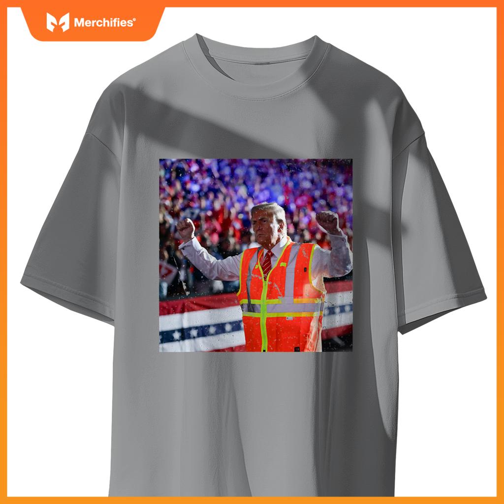 President Trump Garbage Truck Worker Vest MAGA 2025 T-Shirt