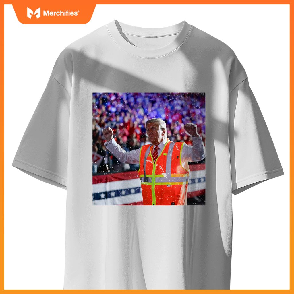 President Trump Garbage Truck Worker Vest MAGA 2025 T-Shirt
