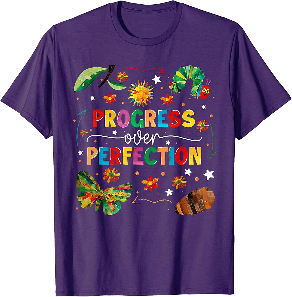 Progress Over Perfection Teacher Student Back To School T-Shirt