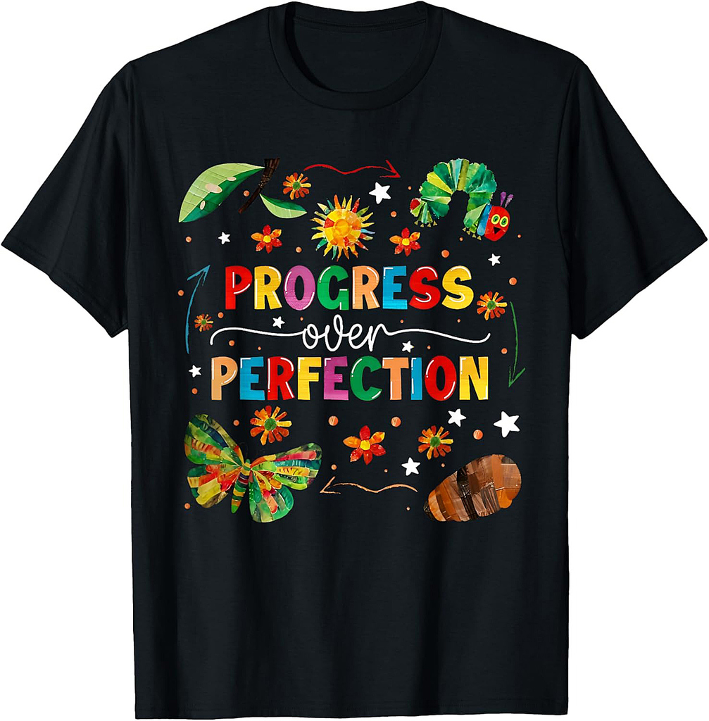 Progress Over Perfection Teacher Student Back To School T-Shirt
