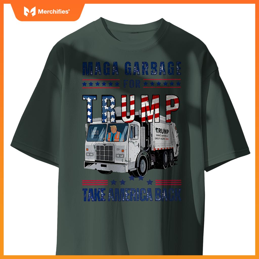 Proud MAGA Garbage Trump Supporter Trump Garbage Truck T-Shirt