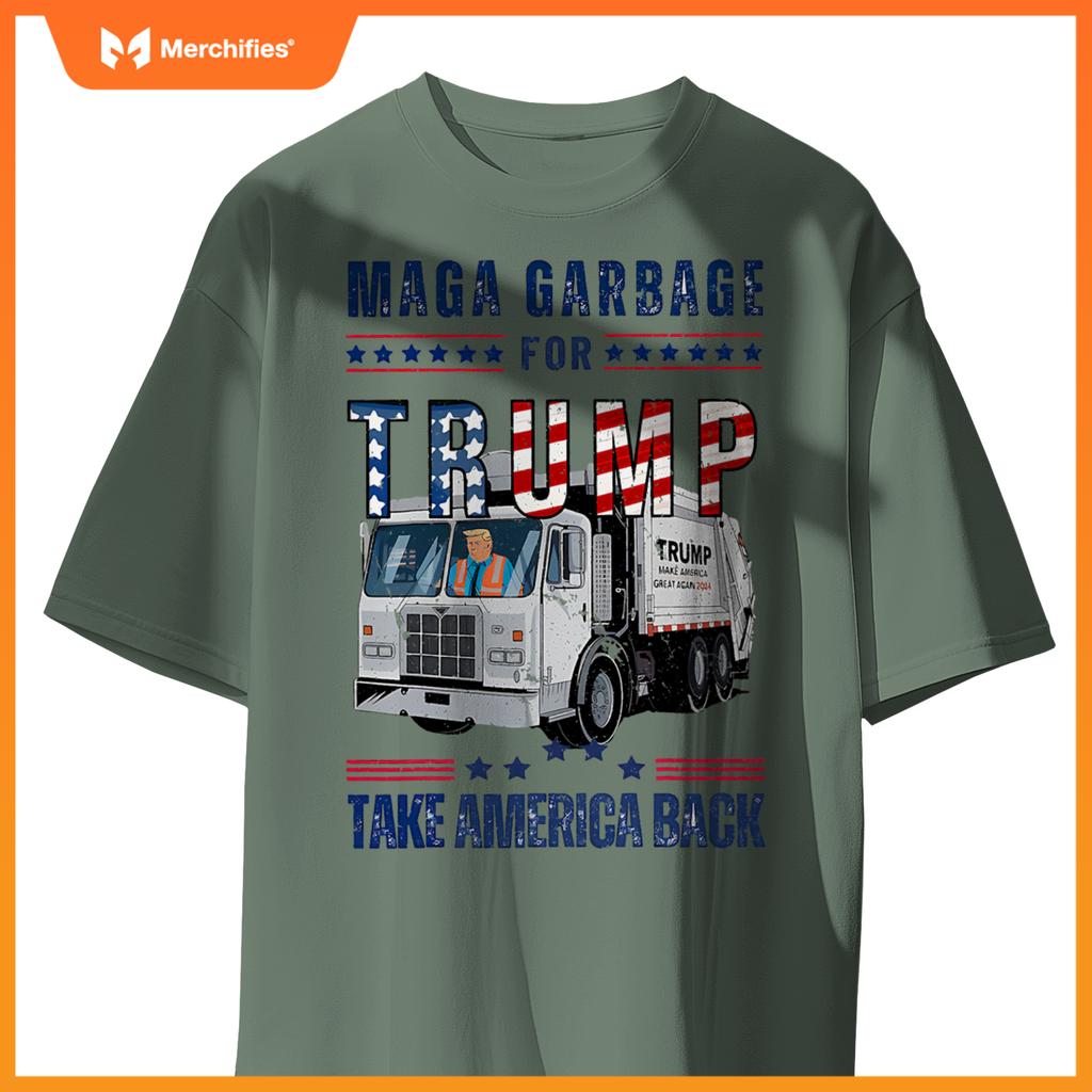 Proud MAGA Garbage Trump Supporter Trump Garbage Truck T-Shirt