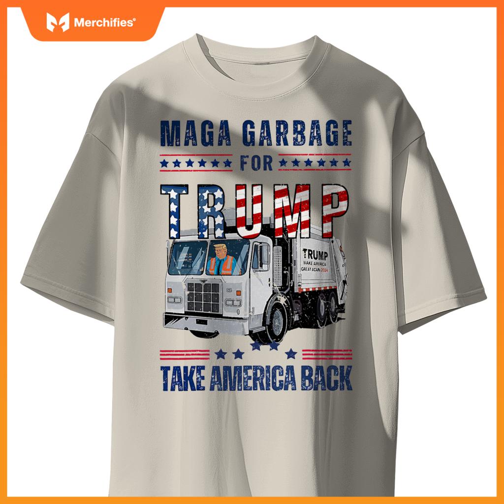 Proud MAGA Garbage Trump Supporter Trump Garbage Truck T-Shirt