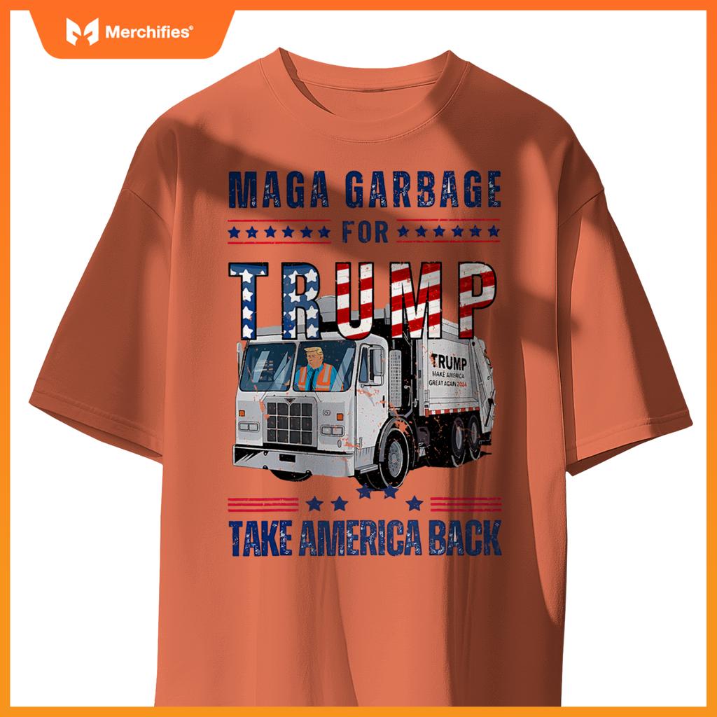 Proud MAGA Garbage Trump Supporter Trump Garbage Truck T-Shirt