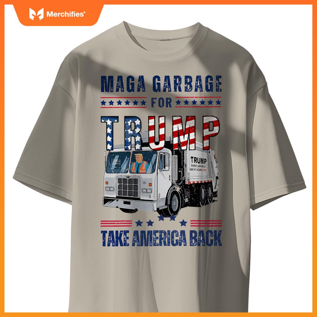 Proud MAGA Garbage Trump Supporter Trump Garbage Truck T-Shirt