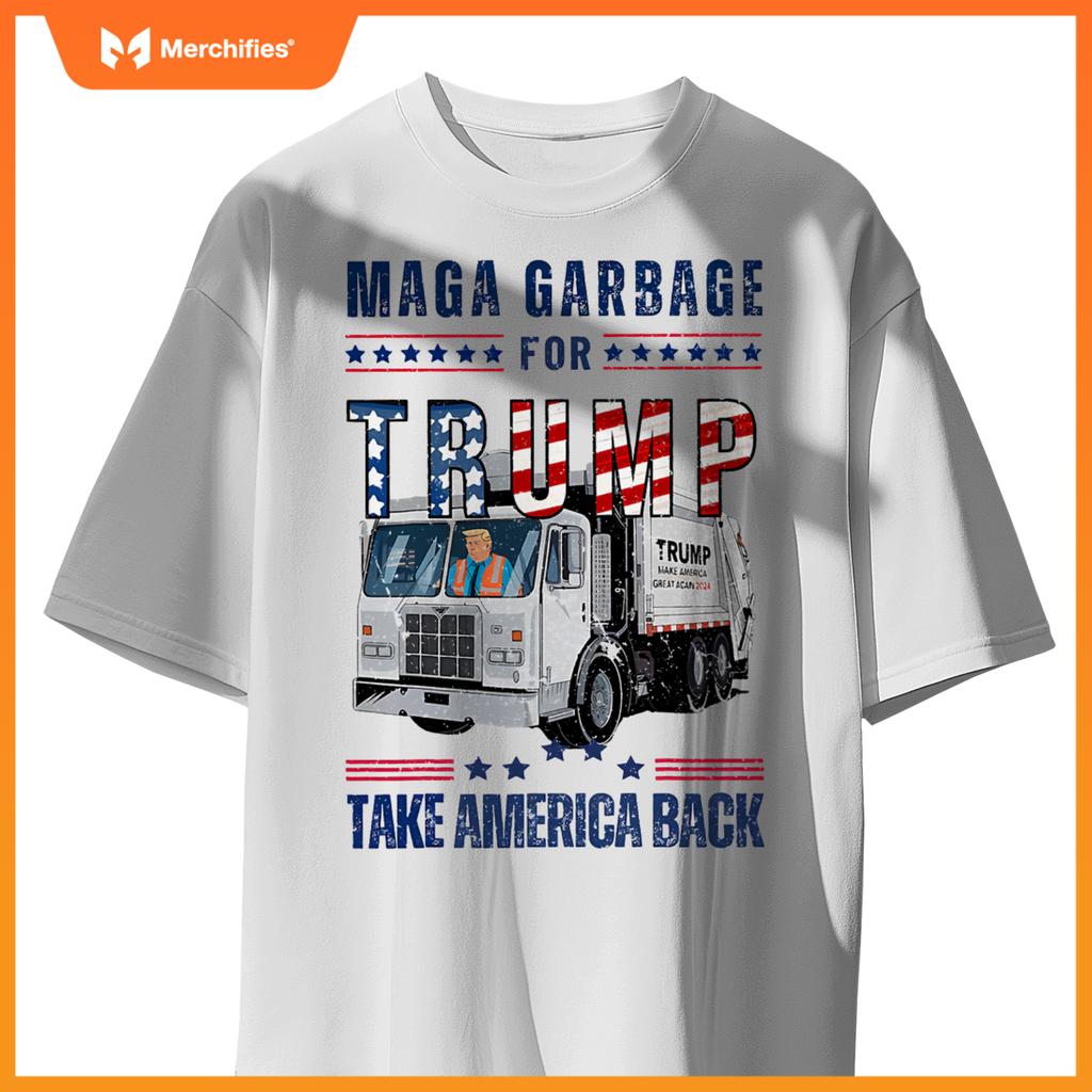 Proud MAGA Garbage Trump Supporter Trump Garbage Truck T-Shirt