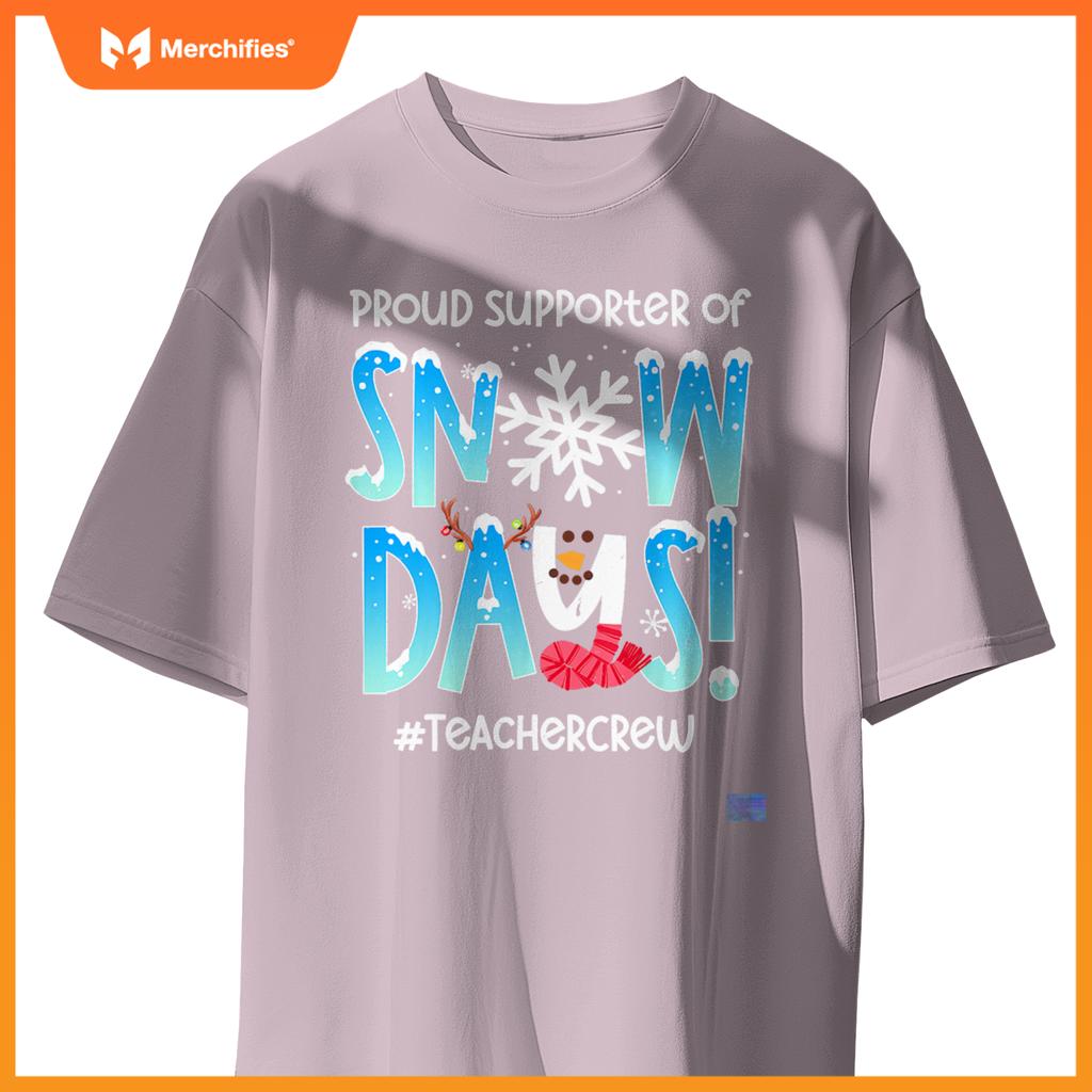 Proud Supporter Of Snow Days Teacher Retro Christmas Holiday