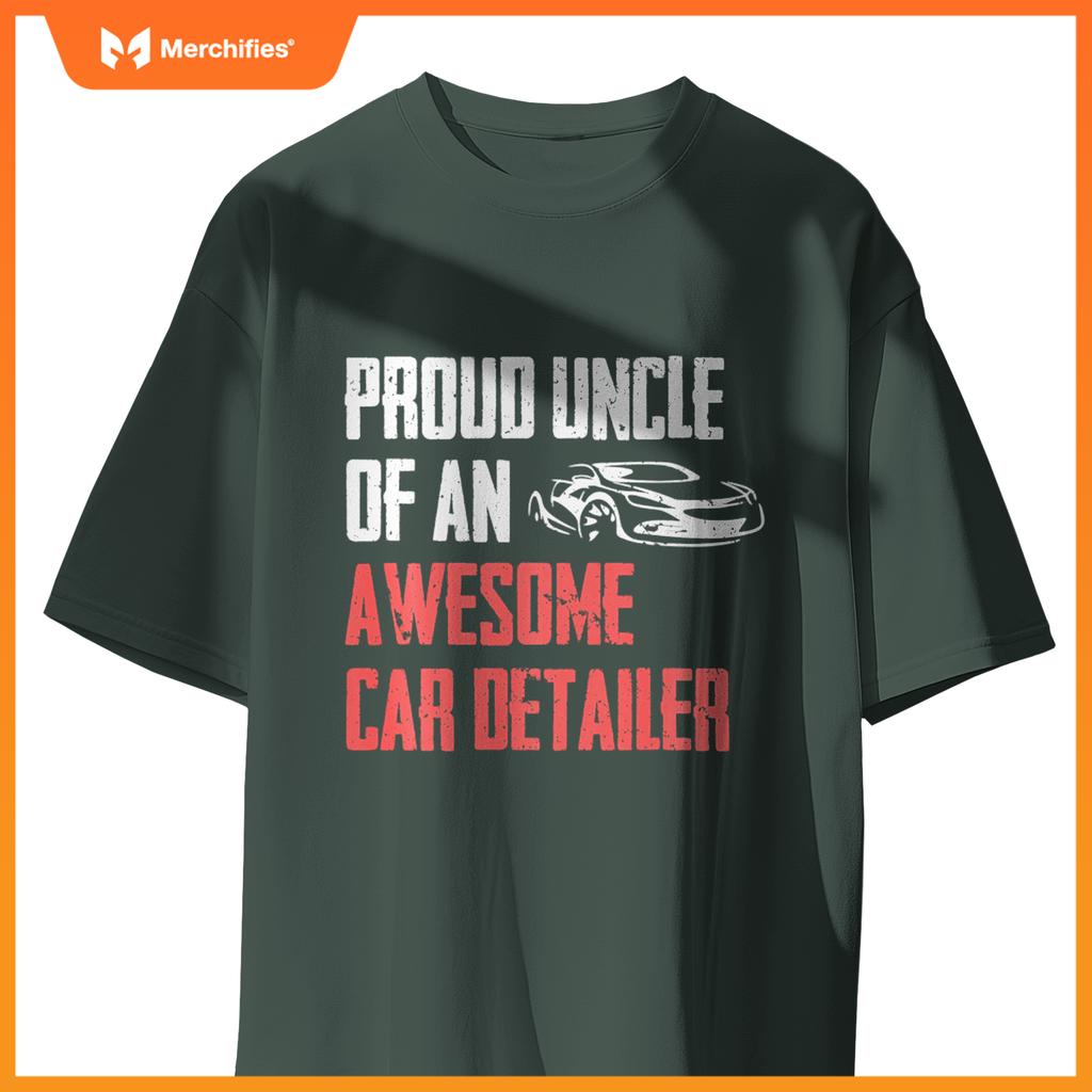 Proud Uncle Of Car Detailer Car Washer Cleaning Graphic T-Shirt
