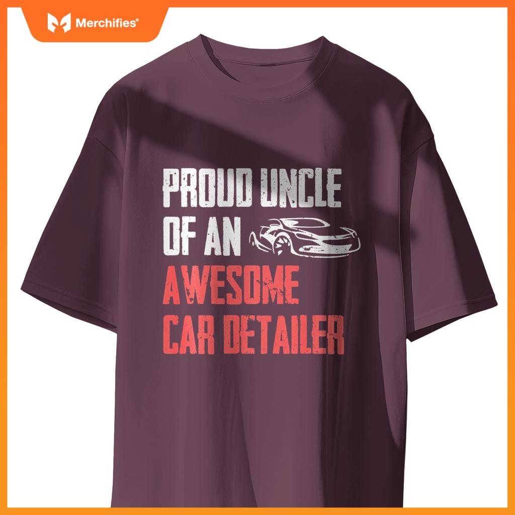Proud Uncle Of Car Detailer Car Washer Cleaning Graphic T-Shirt