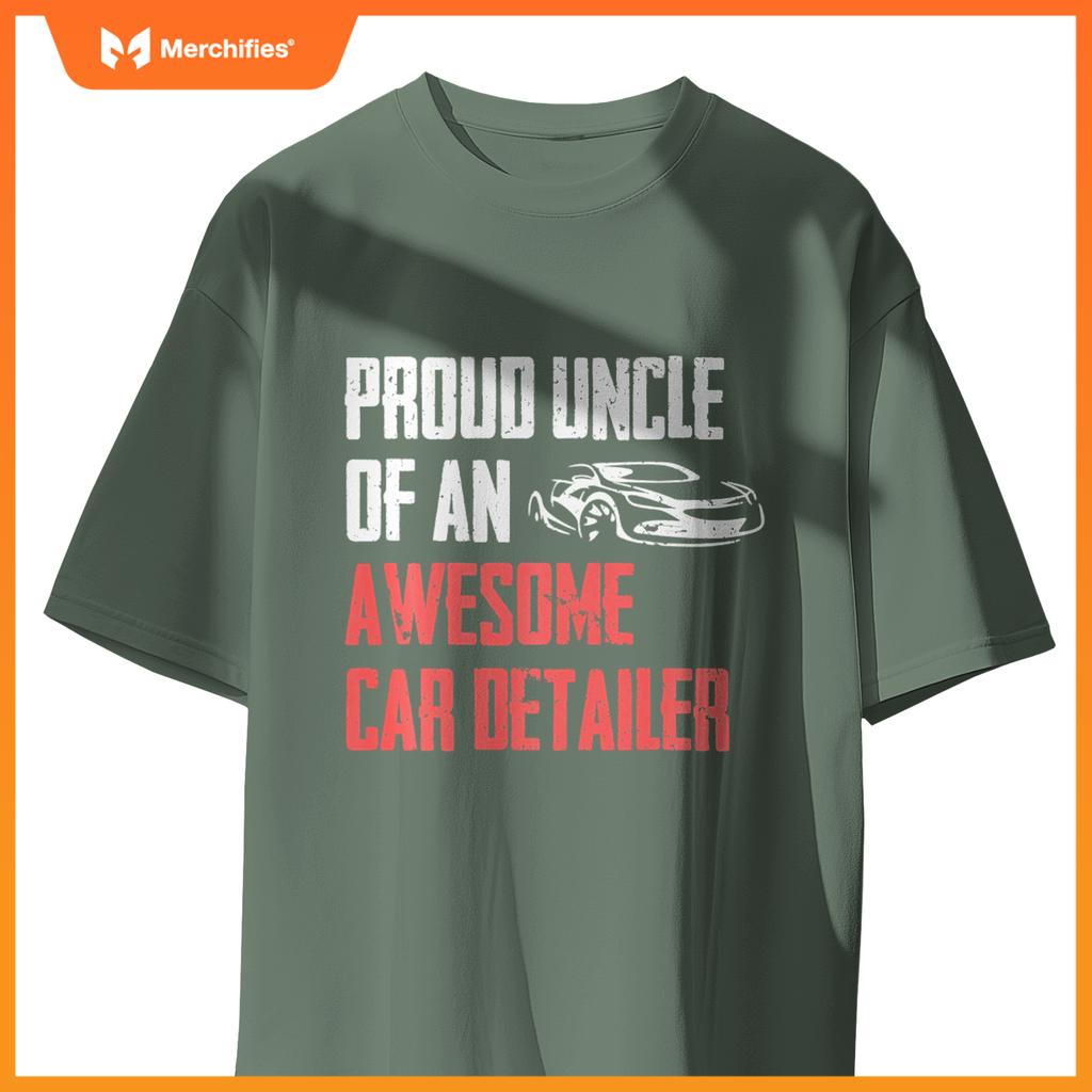 Proud Uncle Of Car Detailer Car Washer Cleaning Graphic T-Shirt