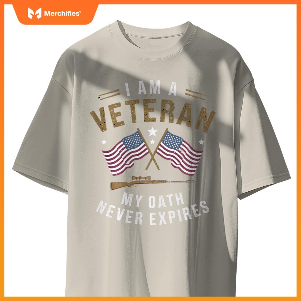 Proud Veteran My Oath Never Expires Patriotic Military T-Shirt