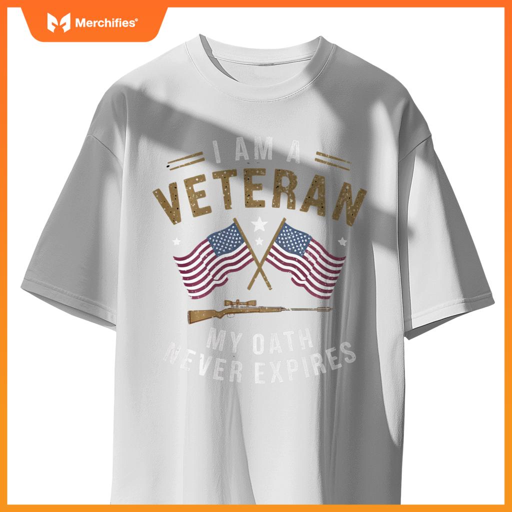 Proud Veteran My Oath Never Expires Patriotic Military T-Shirt