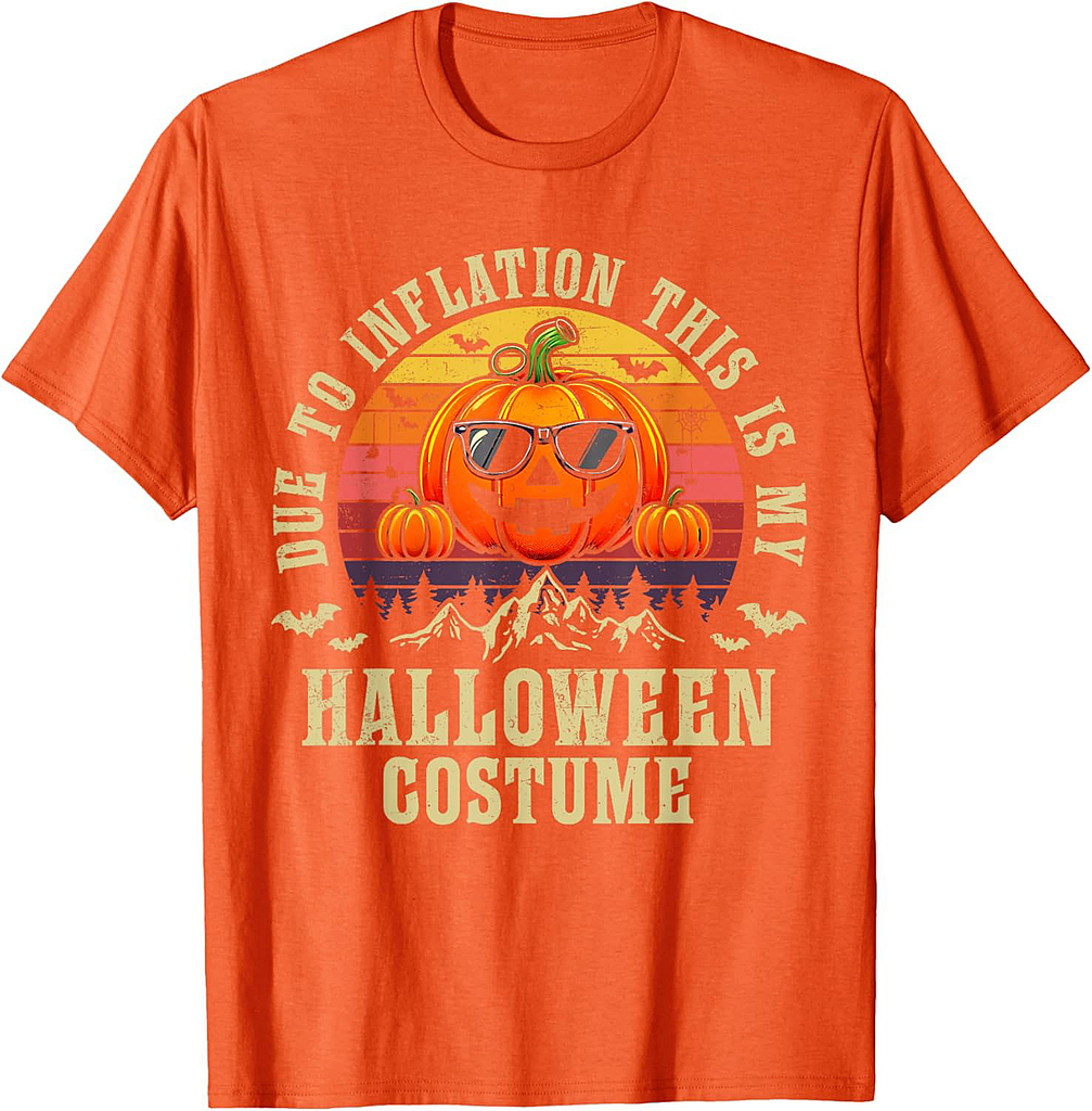 Pumpkin Bat Due To Inflation This Is My Halloween Costume T-Shirt