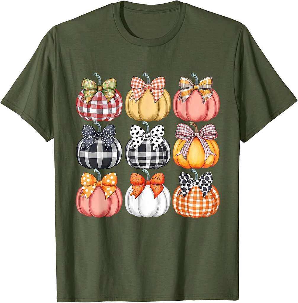 Pumpkin Coquette Bow Fall Halloween Costume Spooky Season T-Shirt