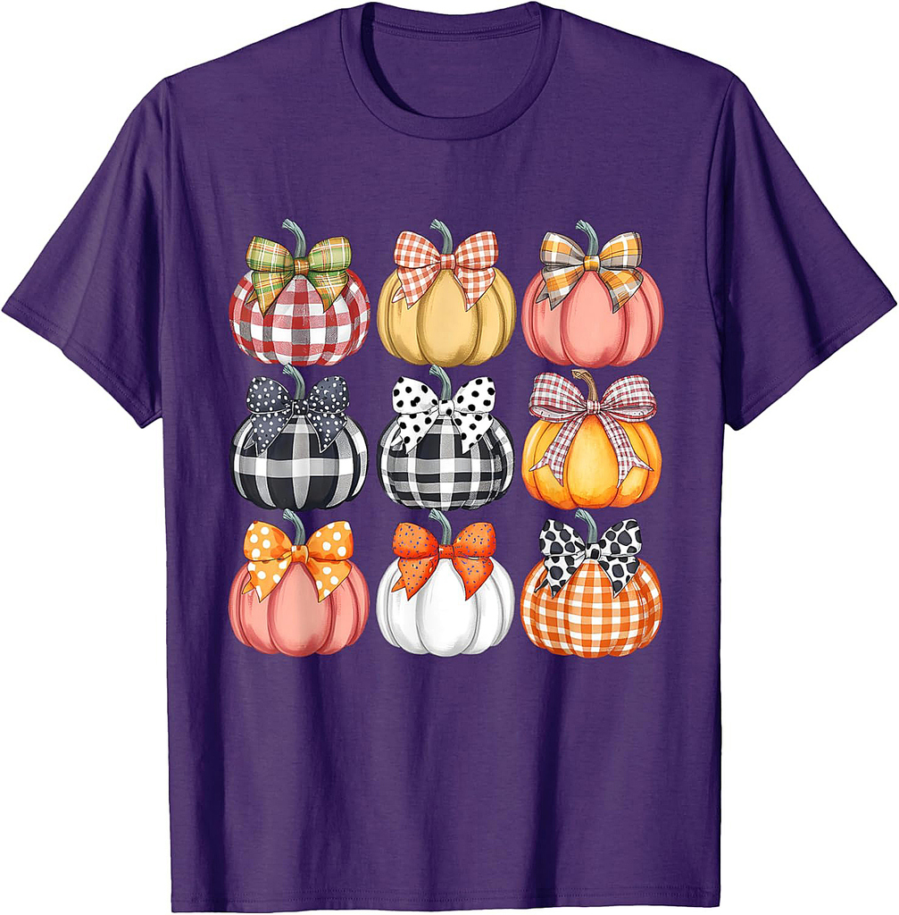 Pumpkin Coquette Bow Fall Halloween Costume Spooky Season T-Shirt