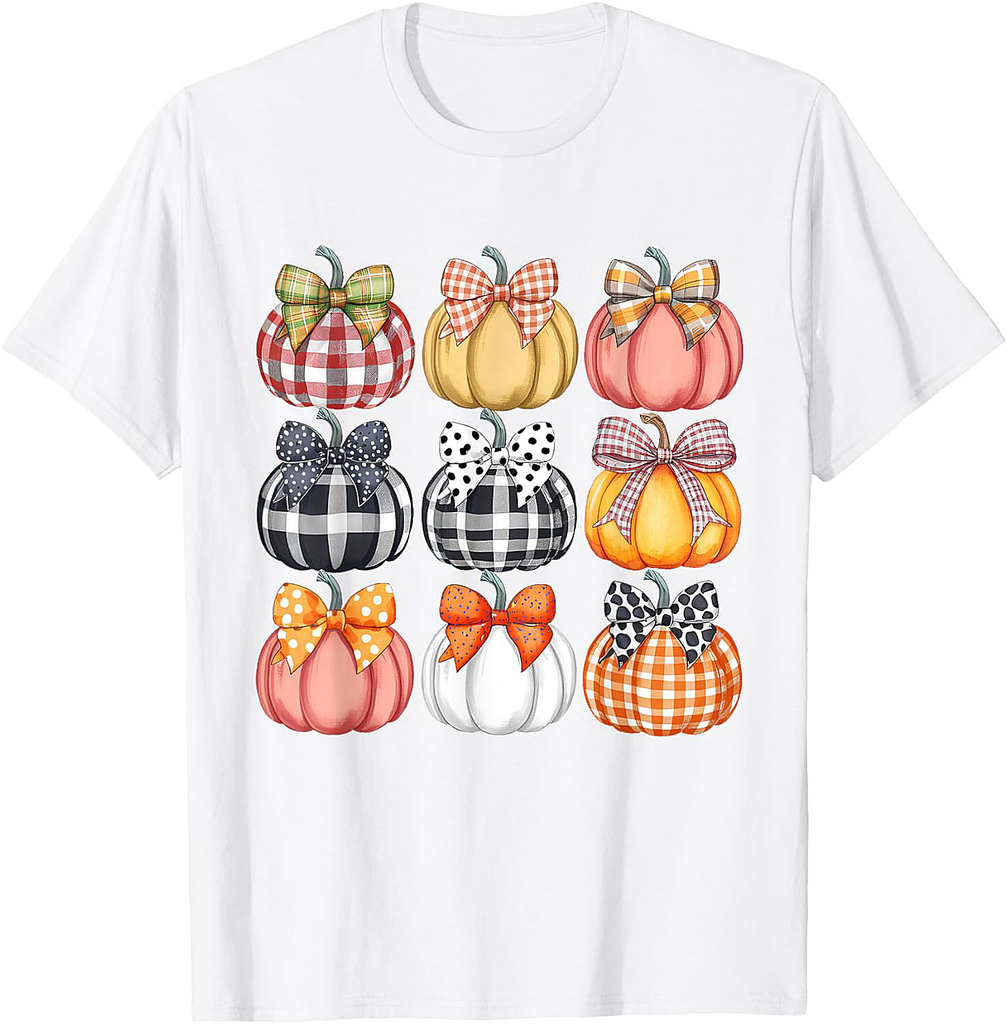Pumpkin Coquette Bow Fall Halloween Costume Spooky Season T-Shirt