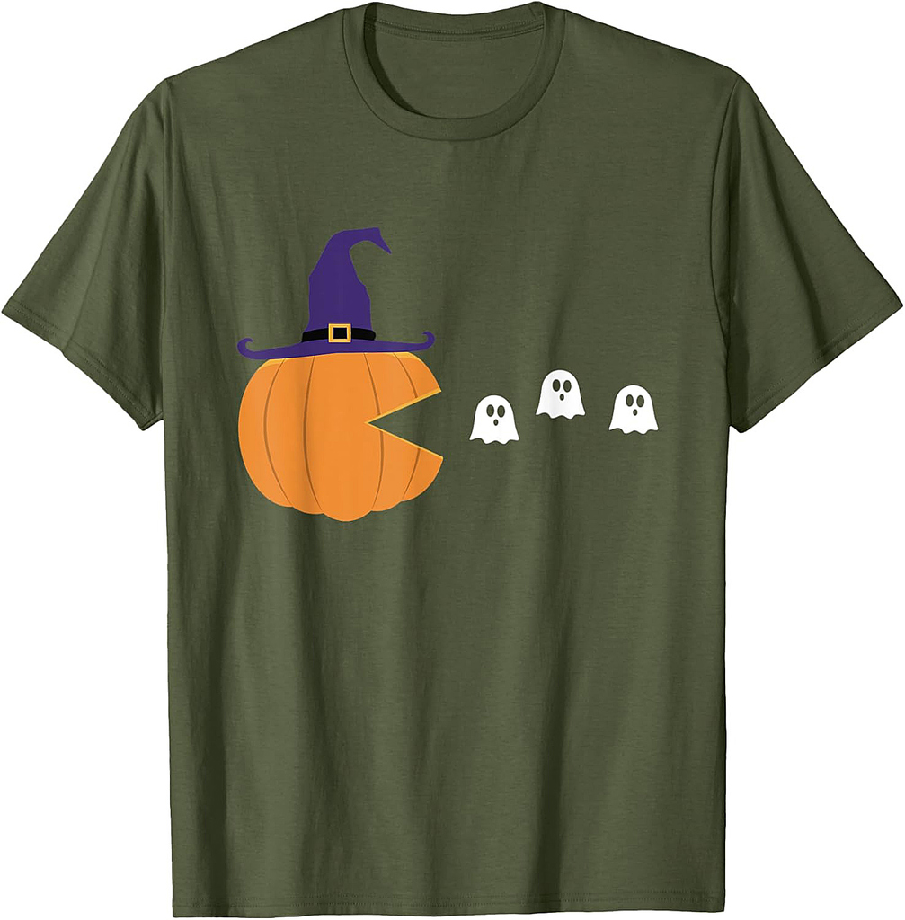 Pumpkin Eating Ghost Halloween T-Shirt