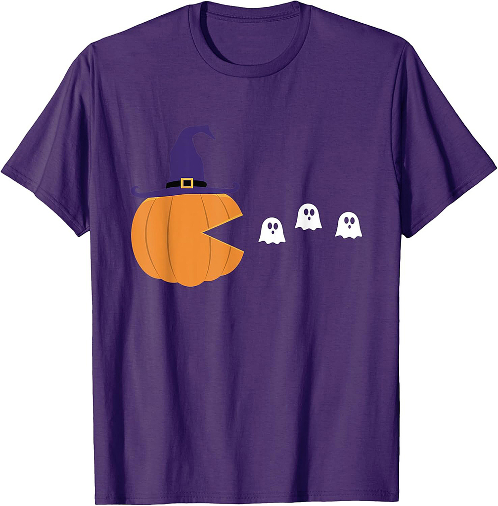 Pumpkin Eating Ghost Halloween T-Shirt