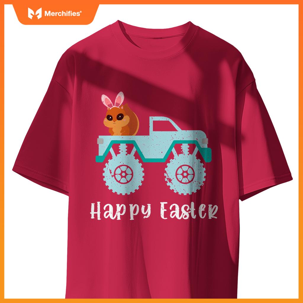 Happy Easter Squirrel Riding Monster Truck Toddler T-Shirt