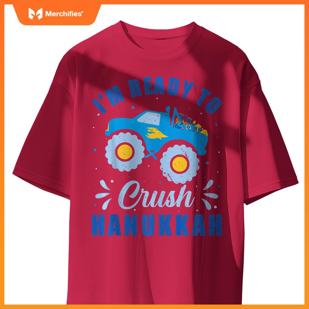I'm Ready to Crush Hanukkah Monster Truck Chanukah Kids Boys T-Shirt