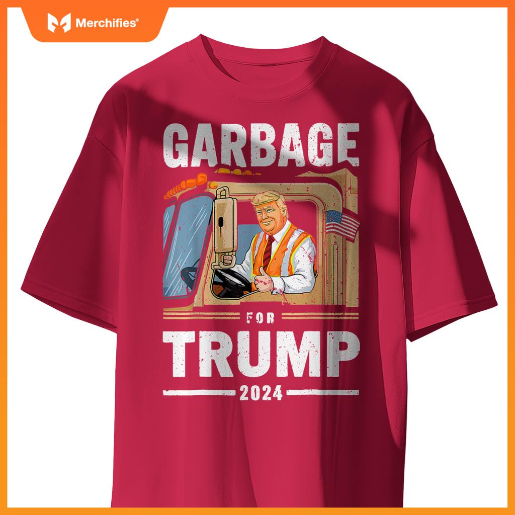 Garbage Trump 2024 Donald Trump Rides In Garbage Truck T-Shirt