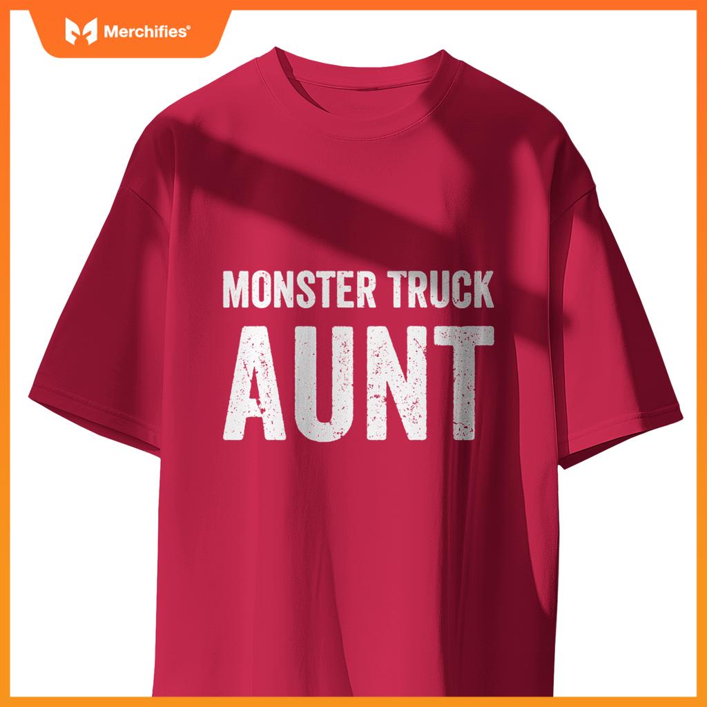 Monster Truck Aunt Retro Vintage Monster Truck Family T-Shirt