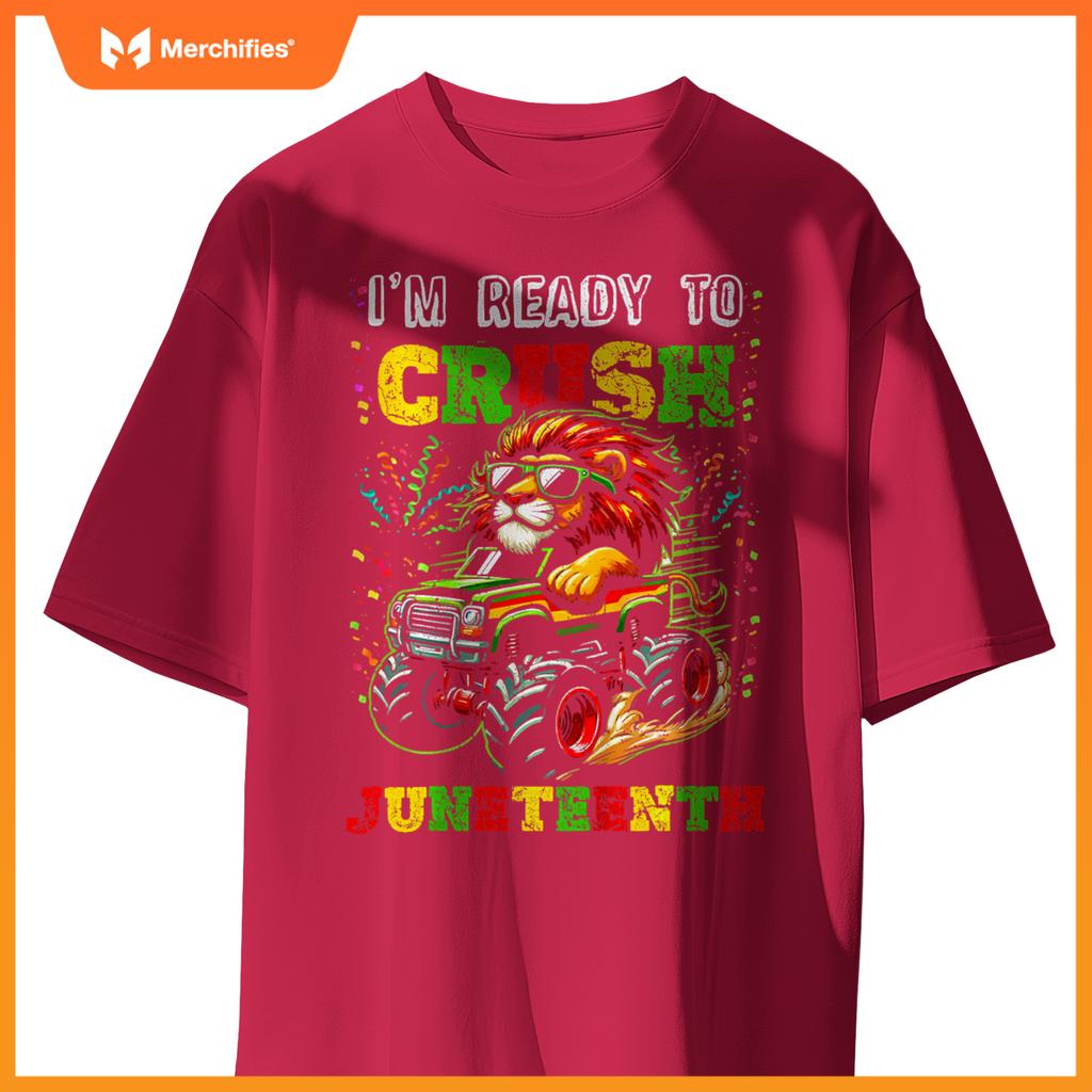 Kids Im Ready To Crush Junenth Monster Truck Lion Junenth T-Shirt