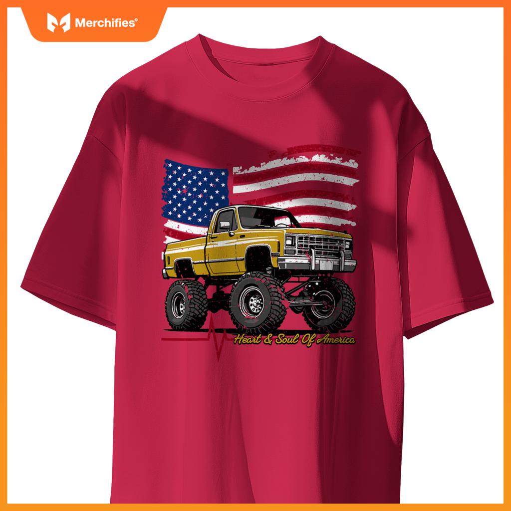 Lifted Squarebody 4Wd  American Pickup Truck T-Shirt