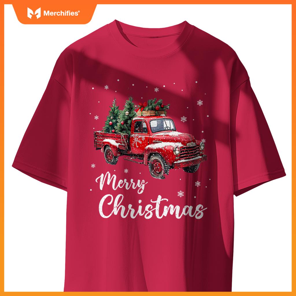 Merry Christmas Red Truck Family Matching Christmas Pajama T-Shirt