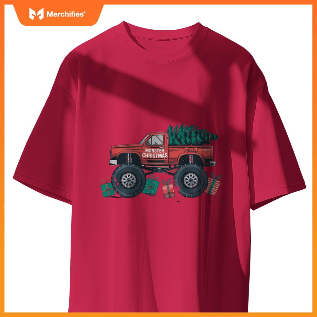 Monster Truck Christmas Tree Cool Xmas Toddler Youth T-Shirt