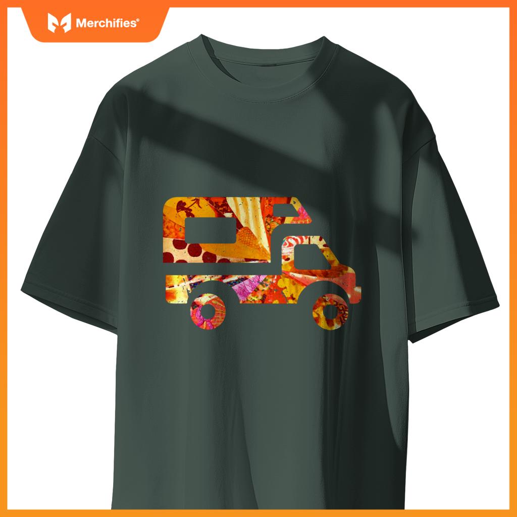 RV Life Van Camper Truck Pickup Camping Road Trip Artsy Tent T-Shirt