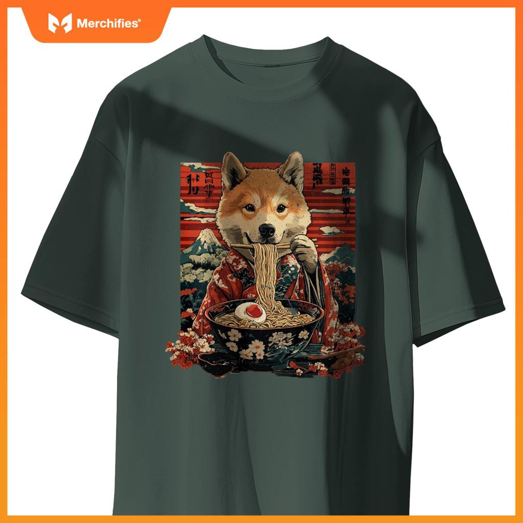 Ramen Dog Japan Aesthetic Ramen Noodle Soup T-Shirt