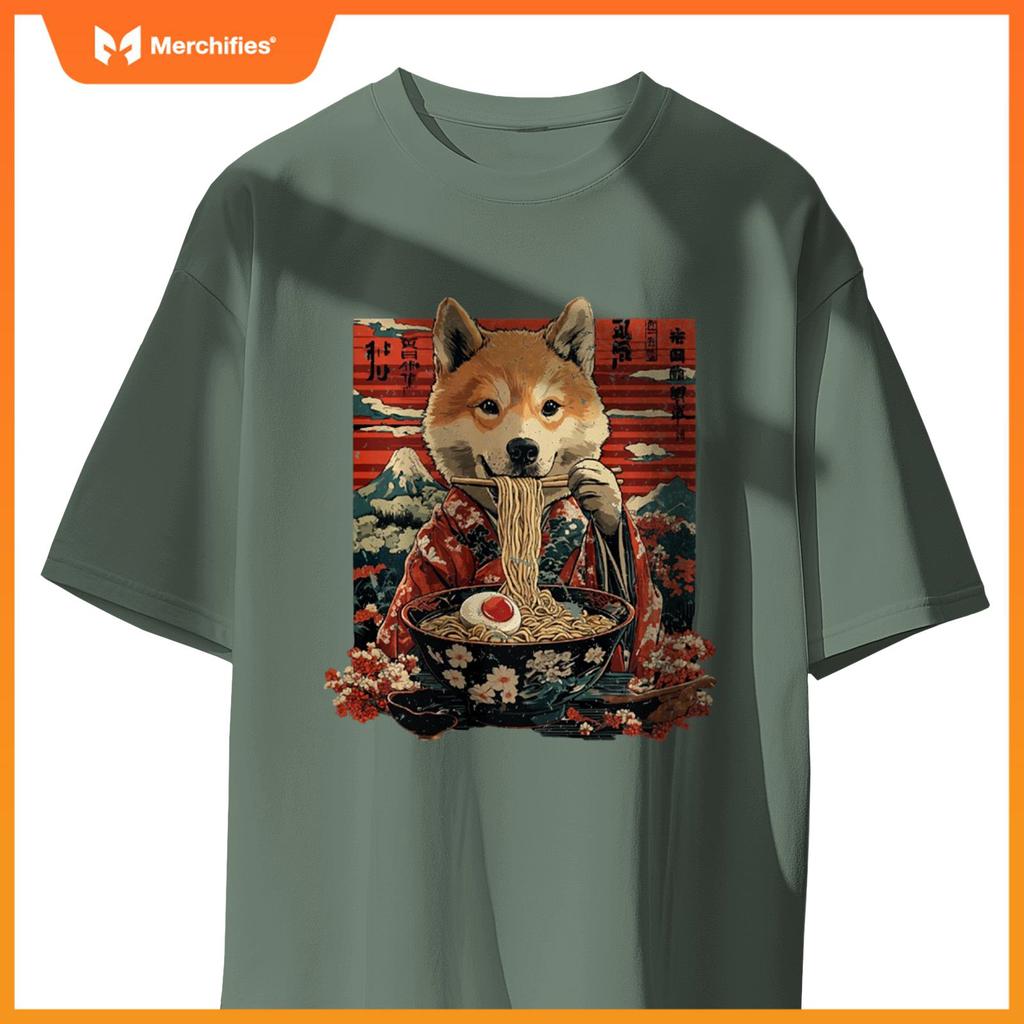 Ramen Dog Japan Aesthetic Ramen Noodle Soup T-Shirt