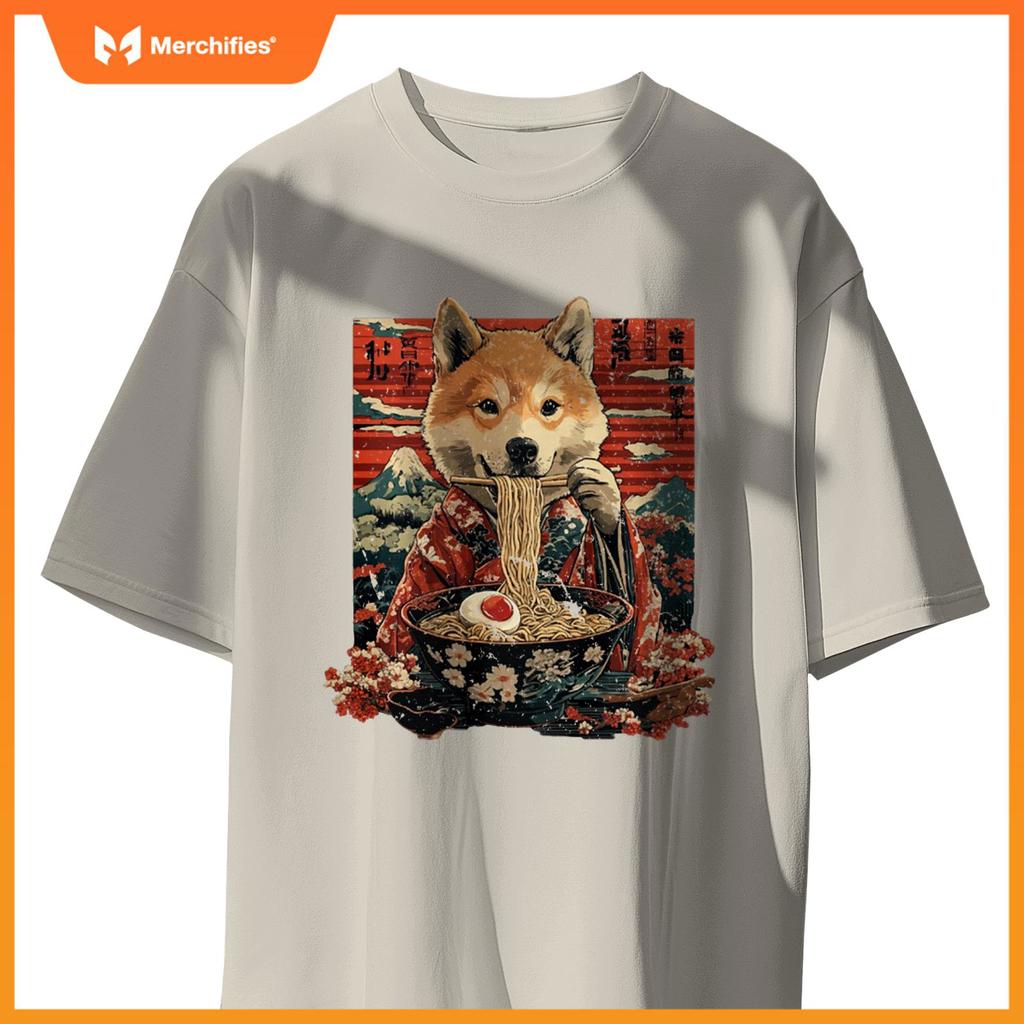 Ramen Dog Japan Aesthetic Ramen Noodle Soup T-Shirt