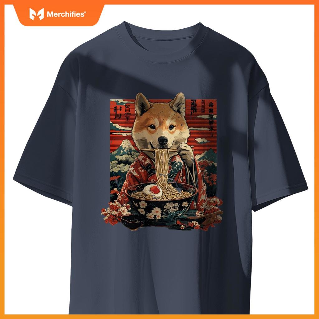Ramen Dog Japan Aesthetic Ramen Noodle Soup T-Shirt