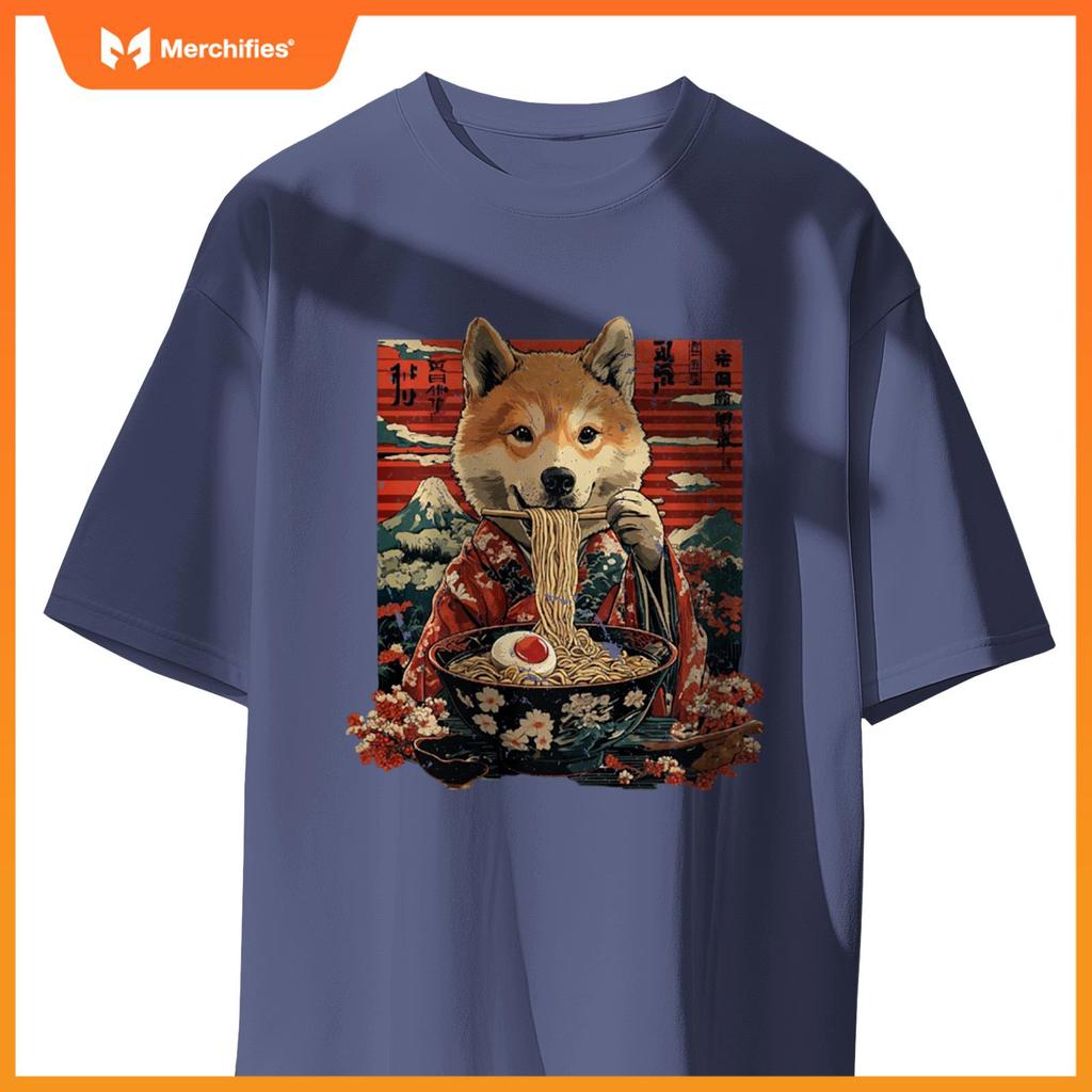 Ramen Dog Japan Aesthetic Ramen Noodle Soup T-Shirt