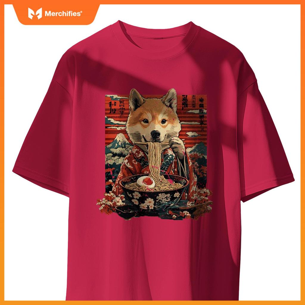 Ramen Dog Japan Aesthetic Ramen Noodle Soup T-Shirt