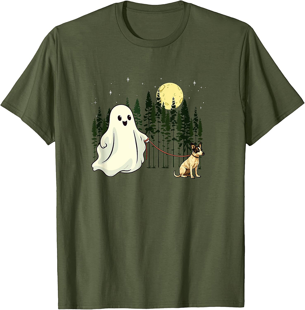 Rat Terrier Walking Ghost Halloween Funny Kids Costume T-Shirt