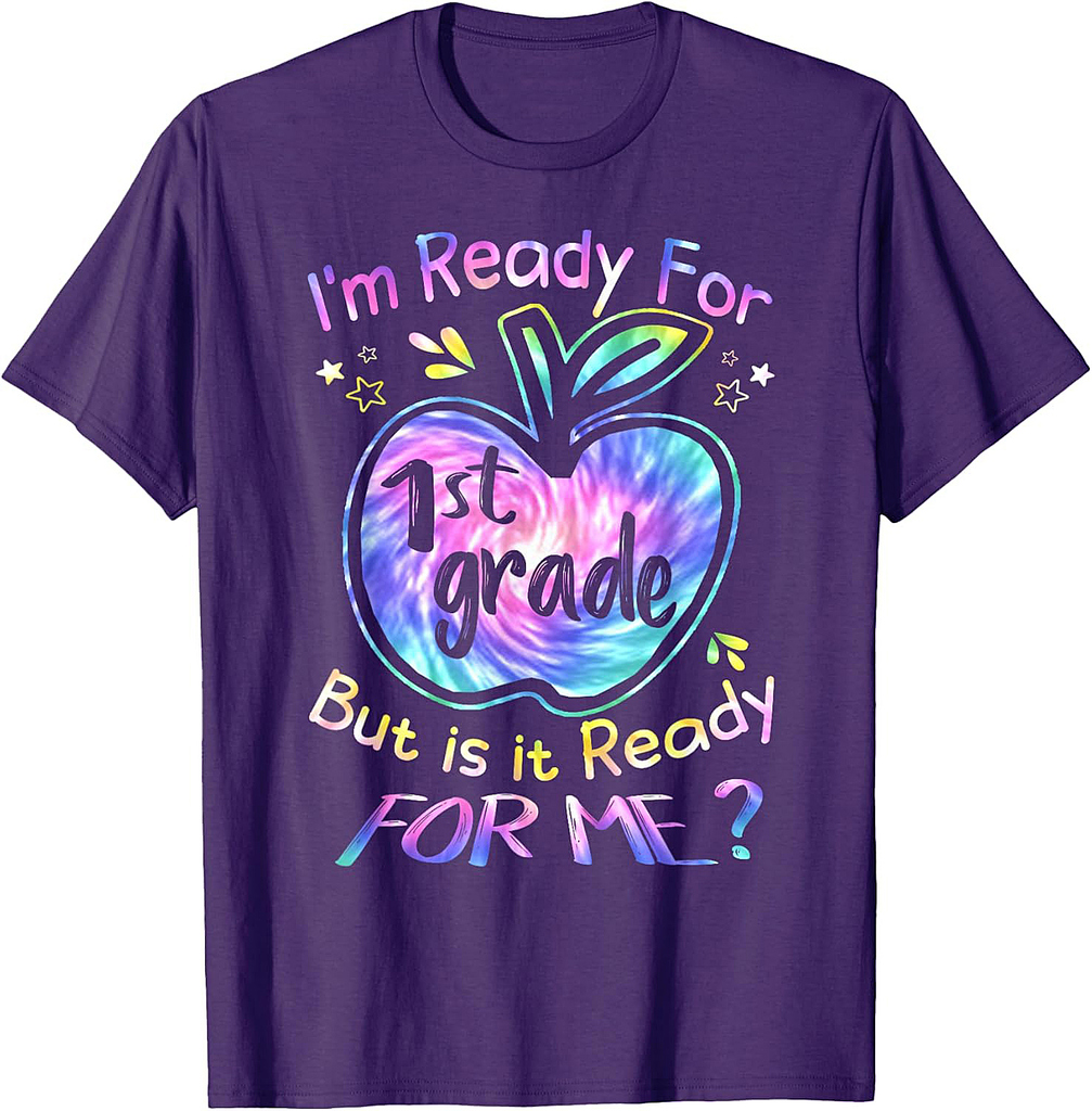 Ready for 1st Grade Tie Dye Back to School Hello First Grade T-Shirt