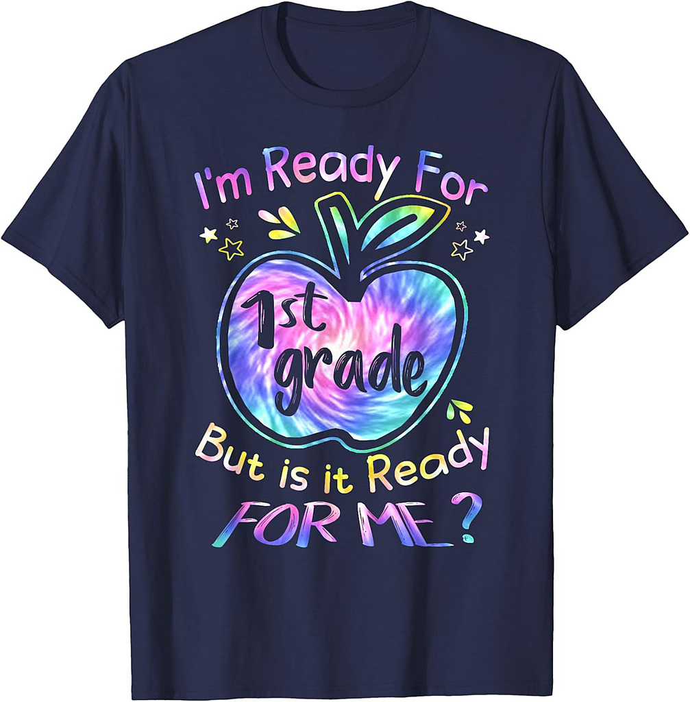 Ready for 1st Grade Tie Dye Back to School Hello First Grade T-Shirt